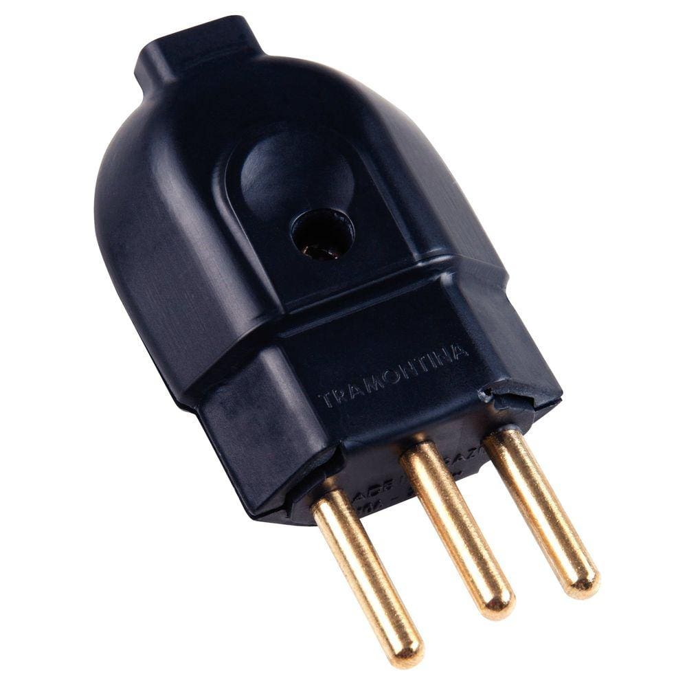 Plugue Macho 2P+T 20 A 250 V Tramontina Preto Tramontina