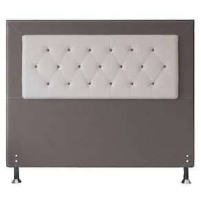 Cabeceira Queen 1,60m Havana Suede Branco Cinza