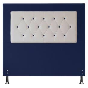 Cabeceira Casal 1,40m Havana Suede Branco Azul