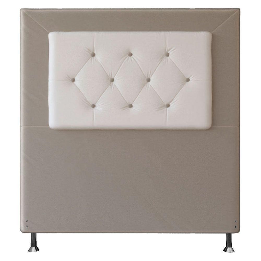 Cabeceira Solteiro 0,90m Havana Suede Branco Bege
