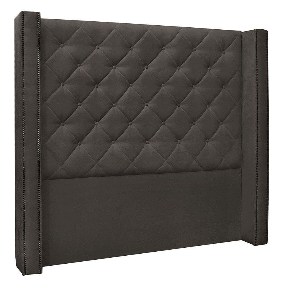 Cabeceira King 1,95m Vicenza Suede Cinza