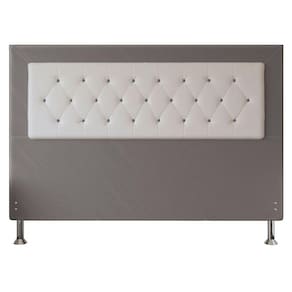 Cabeceira King 1,95m Havana Suede Branco Cinza