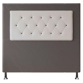 Cabeceira Casal 1,40m Havana Suede Branco Cinza