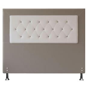 Cabeceira Queen 1,60m Havana Suede Branco Bege
