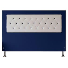 Cabeceira King 1,95m Havana Suede Branco Azul