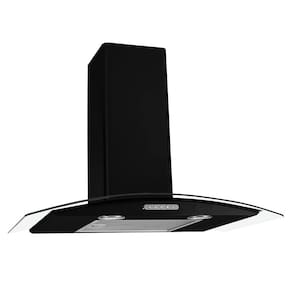 Coifa de Parede 70cm Vidro Curvo Duto Slim Fogatti Black