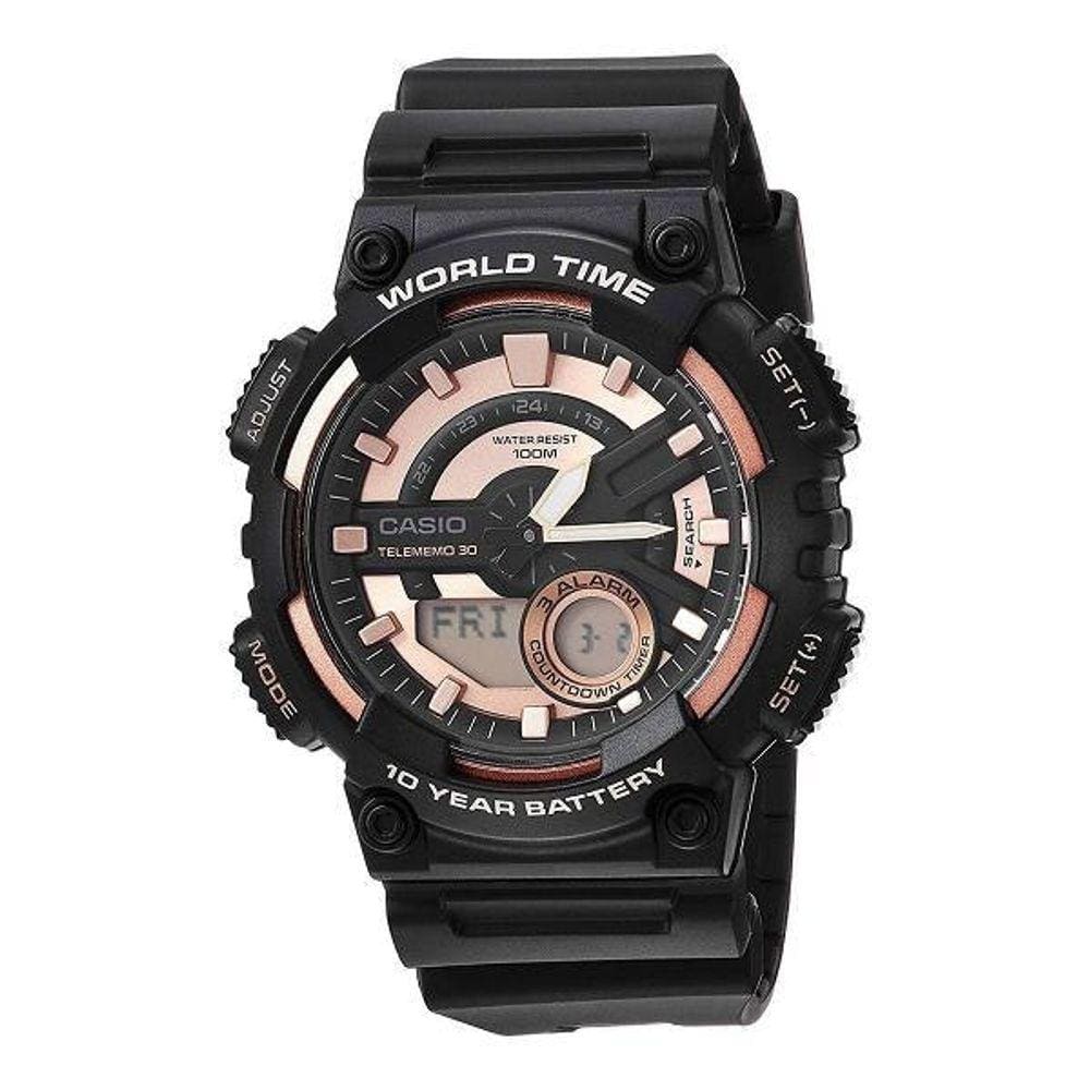 Relógio Masculino Casio Standard Anadigi Aeq110W-1A3Vdf Rosé