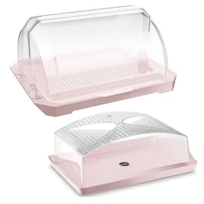 Jogo Porta Pão Premium Acrilico + Boleira Retangular UZ