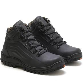 Bota Adventure Masculina Couro Cadarço Reforçado Trekking