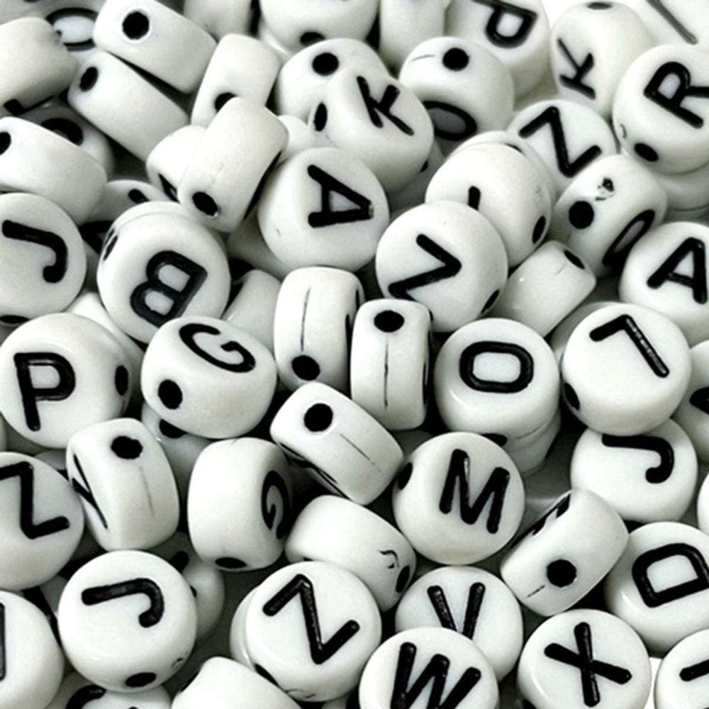 Kit Miçangas Alfabeto 1000 Letras Missangas Bijuterias Colar Pulseiras