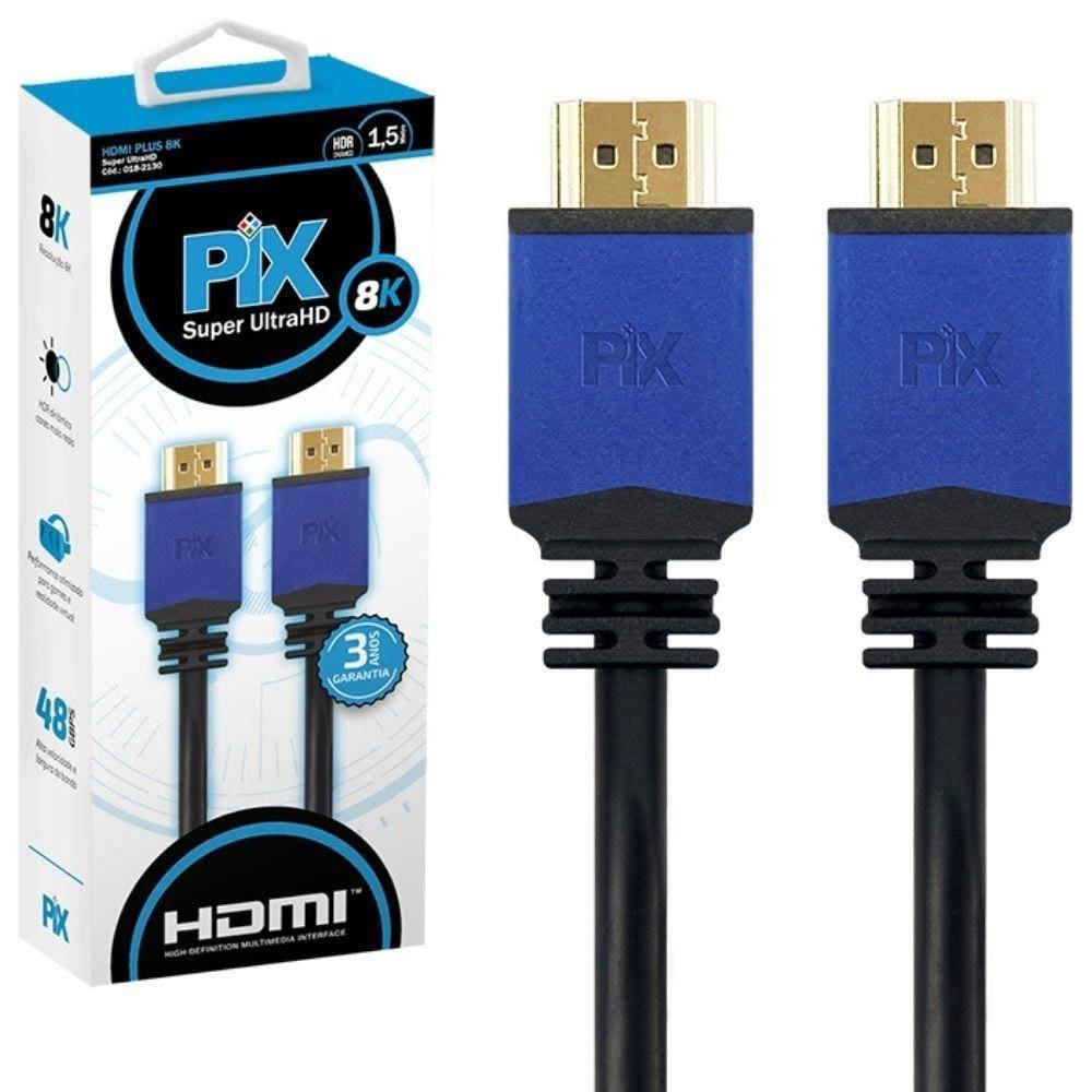 Cabo Hdmi 2.1 8k Hdr 3 Metros Pix