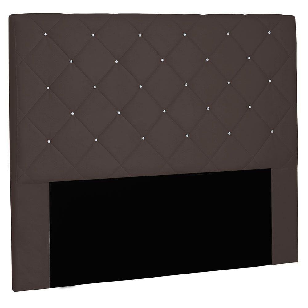 Cabeceira Queen 1,60m Tânia Suede Marrom Café