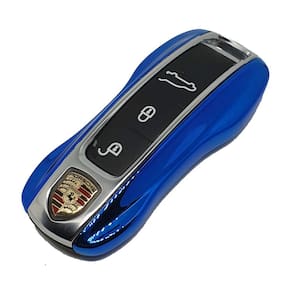 Case Chave Porsche Azul Metálico com Cromado L+S 911