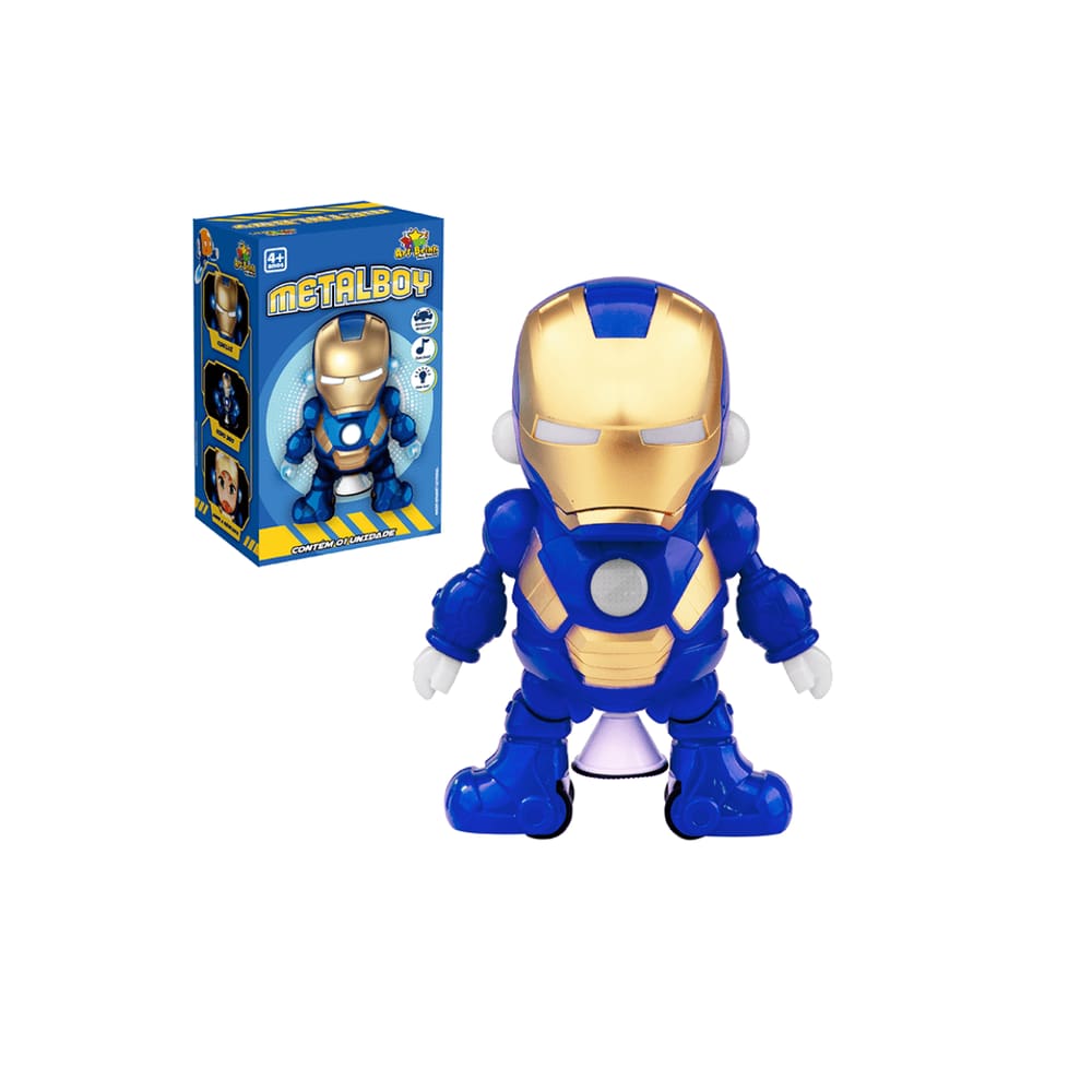 Robô MetalBoy Herói Dançarino Com Som Luzes e Movimentos