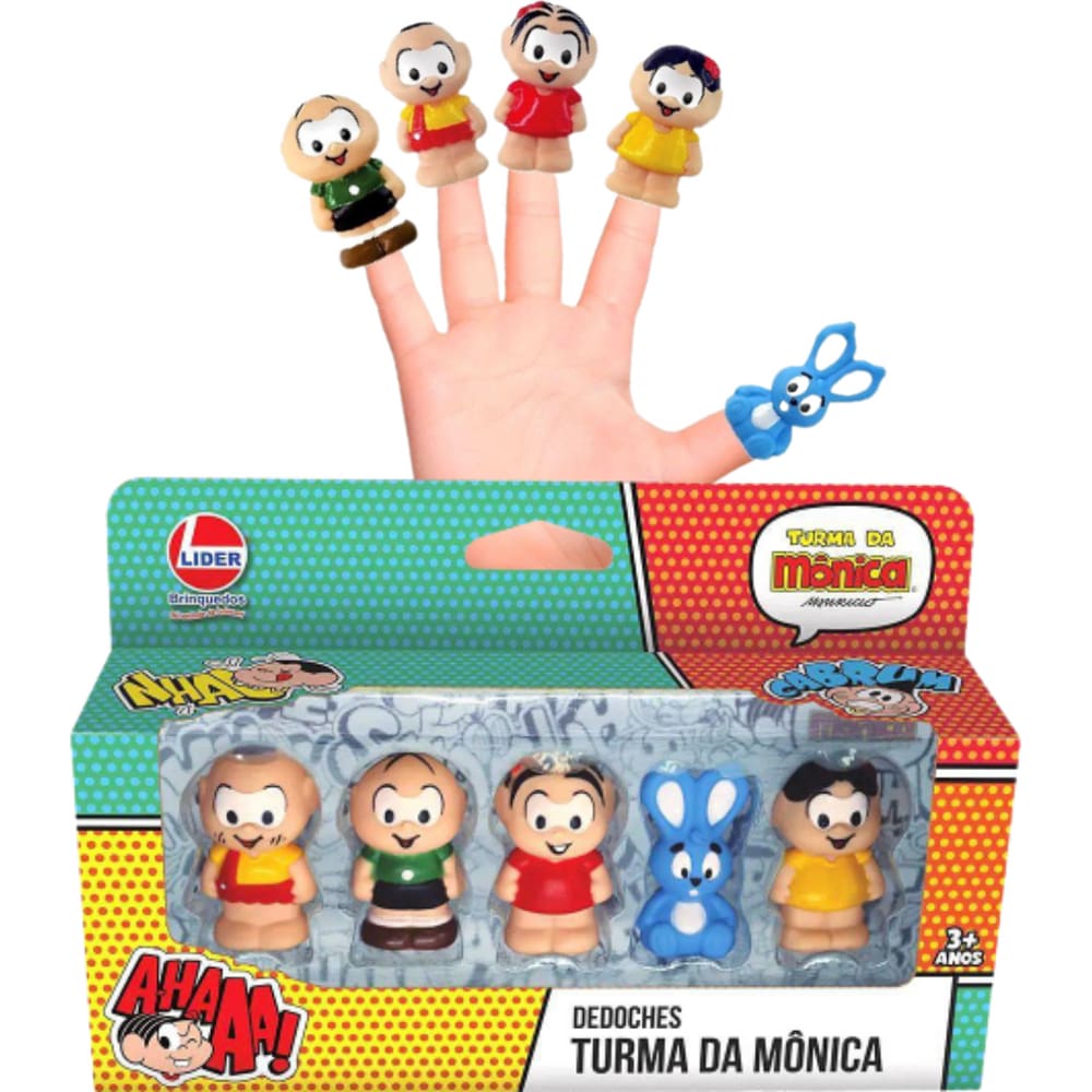 5 Bonecos De Dedo Lápis Dedoche Fantoche Turma D Mônica 3009