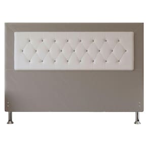 Cabeceira King 1,95m Havana Suede Branco Bege