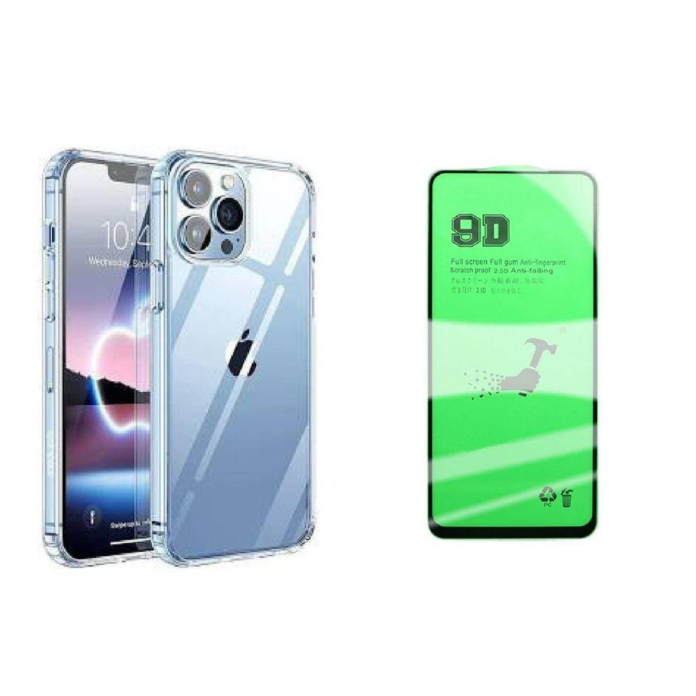 Kit Capa Anti Impacto Transparente íPhone 13 Pro Max + Pelicula De Cerâmica 9D