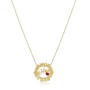 Colar Mandala Mãe Amor Eterno Folheado Em Ouro 18k