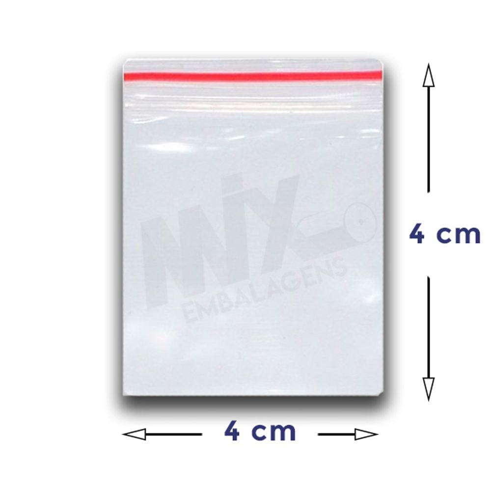Saco Zip Lock Hermético N0 - 4x4 - C/ 500 Unid.