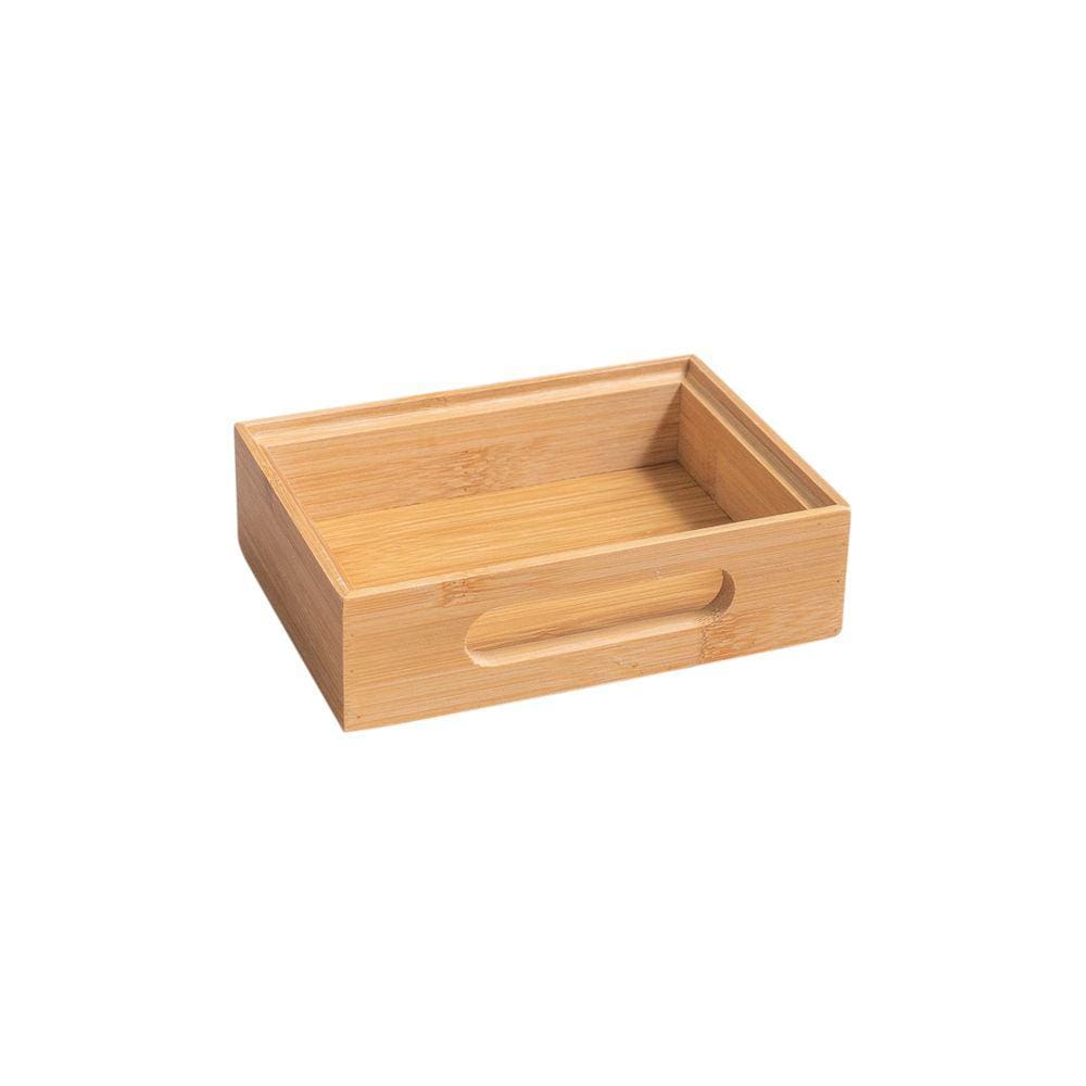 Caixa Vazada De Bambu Empilhável 15,1X11x4,5Cm - Oikos