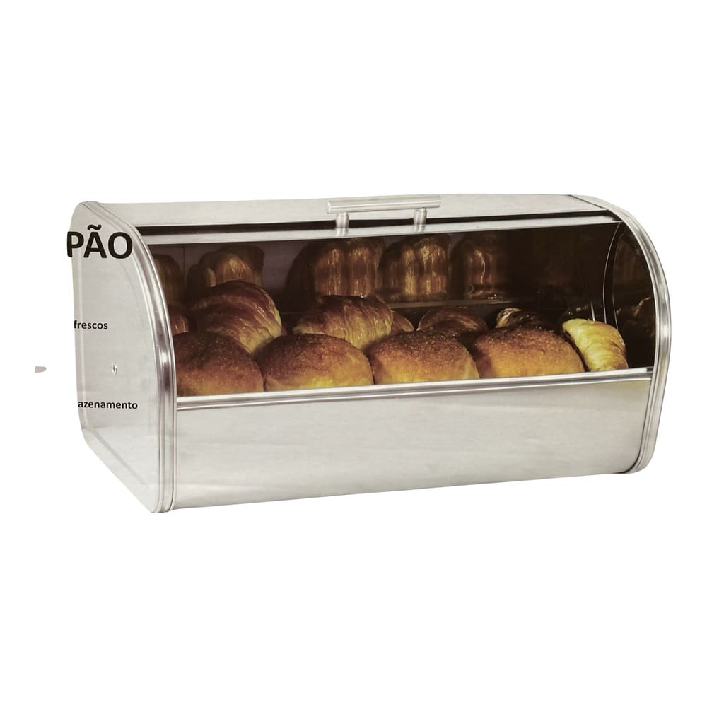 Porta Pão Alimentos Aço Inox Grande Capacidade - Home Deluxe