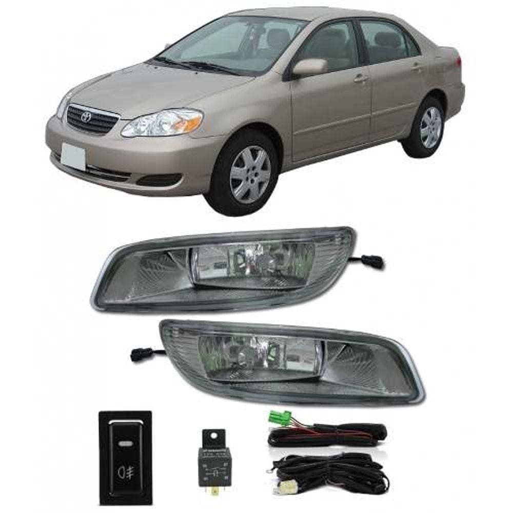 Kit Farol De Milha Neblina Toyota Corolla 2005 / 2006 / 2007 / 2008 - Interruptor Botão Painel