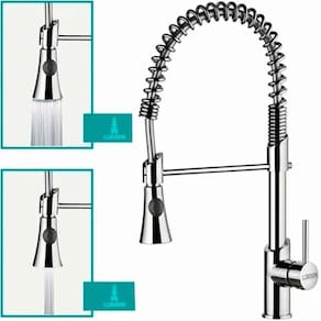 Torneira Gourmet Monocomando Fria Quente Cromada 50cm com Spray Pia Bancada Lorben