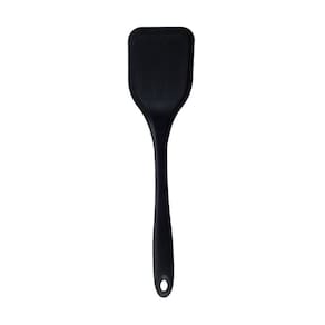 Espátula de Silicone Duplo Lisa Preta Oikos