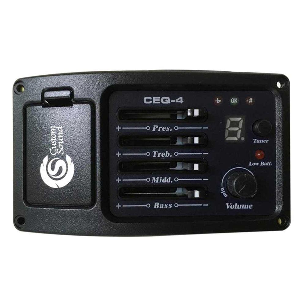 Captador Para Violão Com Pré Eq E Afinador Custom Sound
