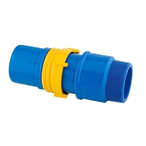 Conexão Adaptador Macho Engate Roscável 3 Pol. Azul Pvc