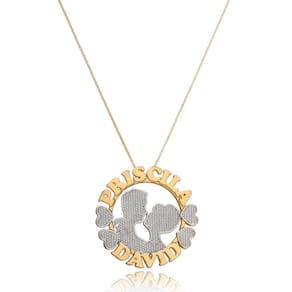 Colar Mandala Casal Apaixonado Com Detalhes Em Rodium