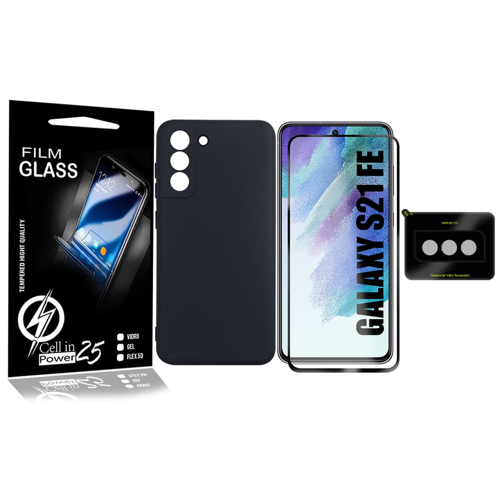 Capa Aveludada para Galaxy S21 FE G990 + Pelicula 3d + Camera - Cell In Power25