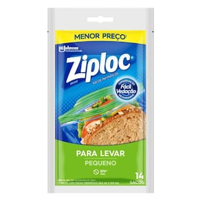 Saco Lanche Ziploc com 14 unidades