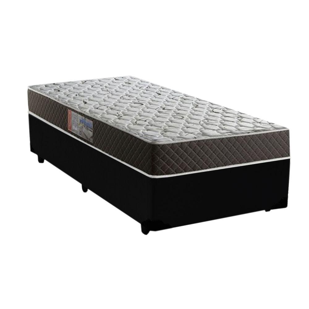 Cama Box Solteiro Colchão Mola Bonnel Acolchões + Box Sintético 64x88x188