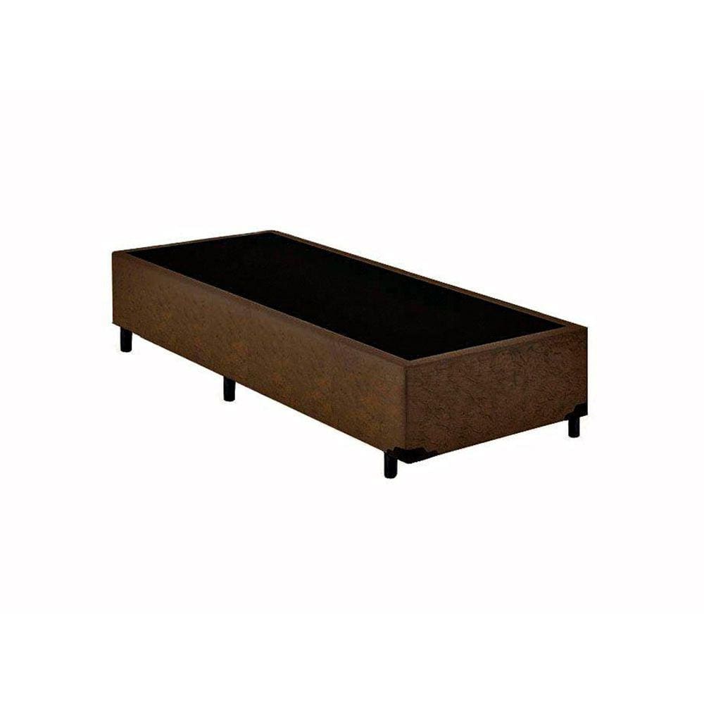 Cama Box Solteiro Acolchões Suede Marrom 40x88x188