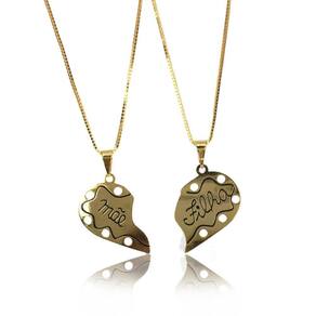 Colar De Coração Amor Eterno Folheado Em Ouro 18k