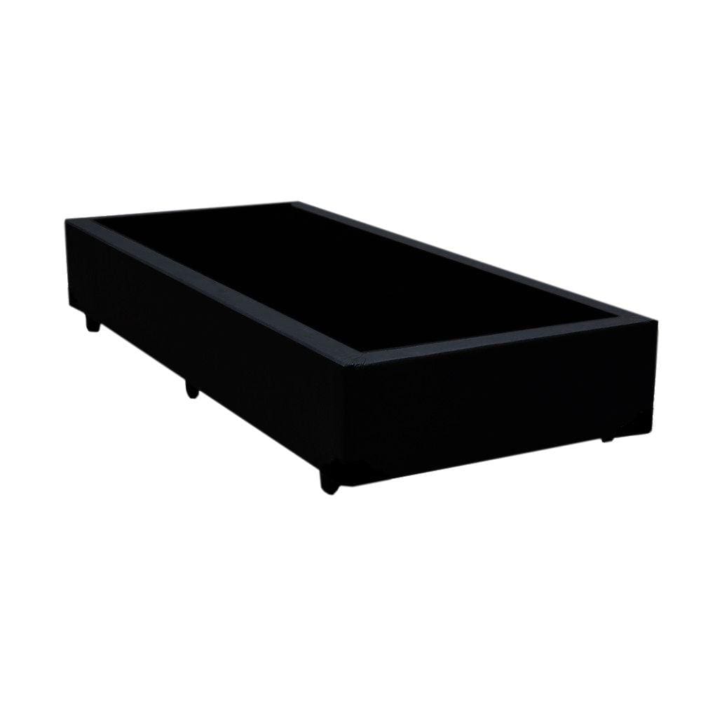 Cama Box Solteiro Acolchões Sintético Preto 40x88x188