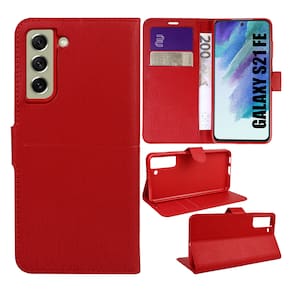 Capa Carteira Couro VERMELHA para Galaxy S21 FE G990 - Cell In Power25
