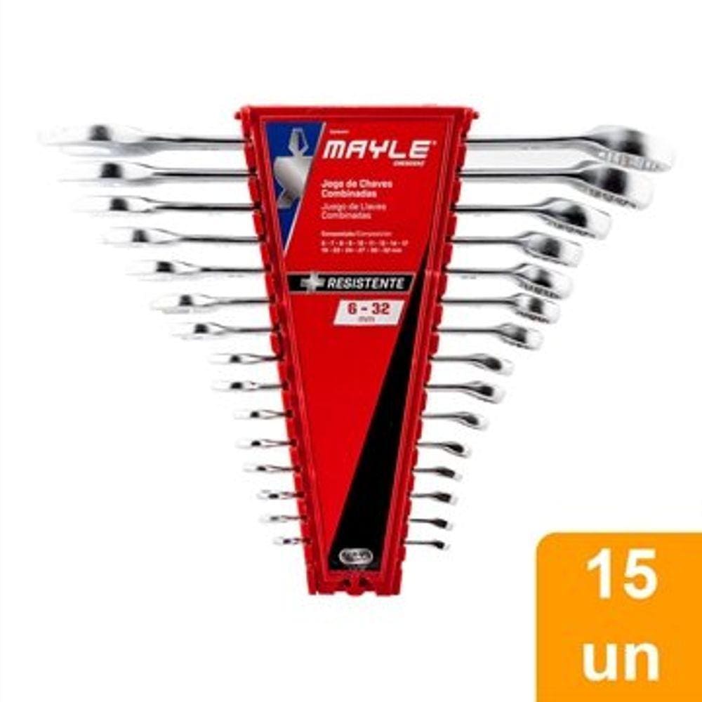 Jogo de Chave Combinada Mayle, 102404My, 6A32mm, 15 Peças