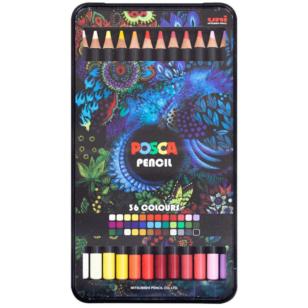 Lápis De Cor Posca Mitsubishi Pencil Estojo 36 Cores Uniball