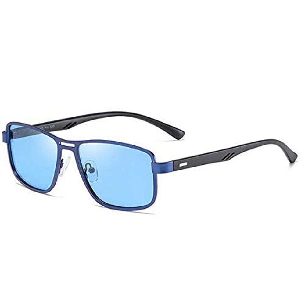 Óculos de Sol Masculino BARCUR Quadrado Armação de Aço Inoxidável tr90 Proteção uv400