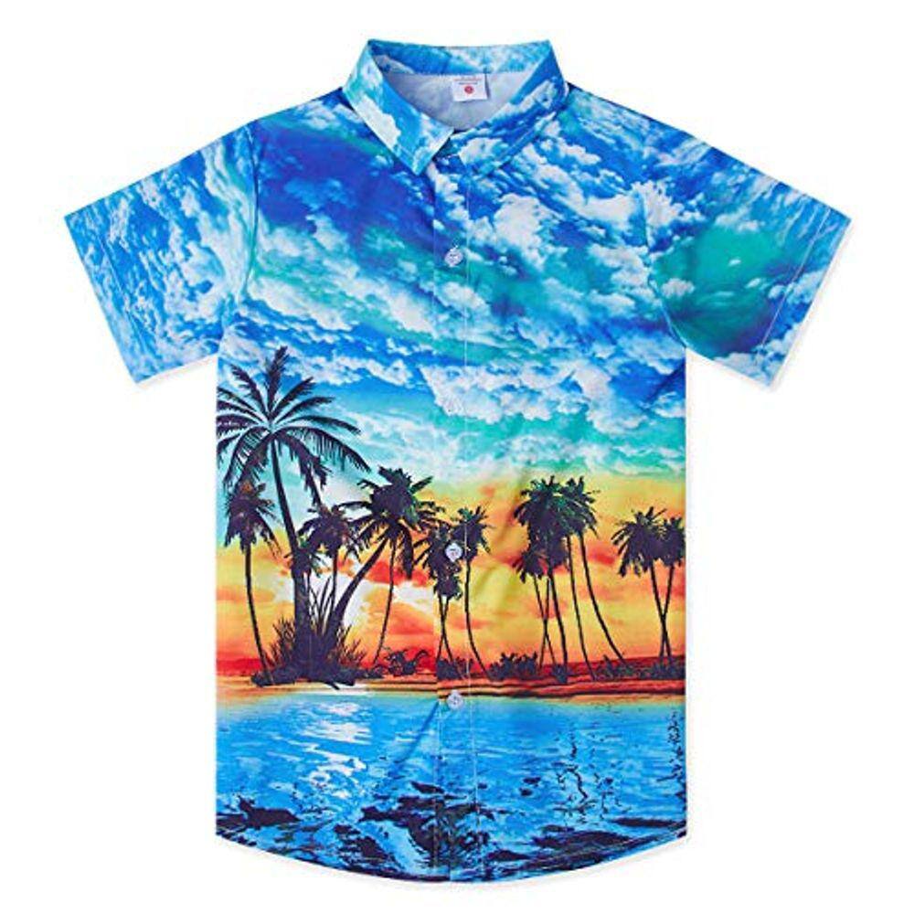 camisa palmeira azul
