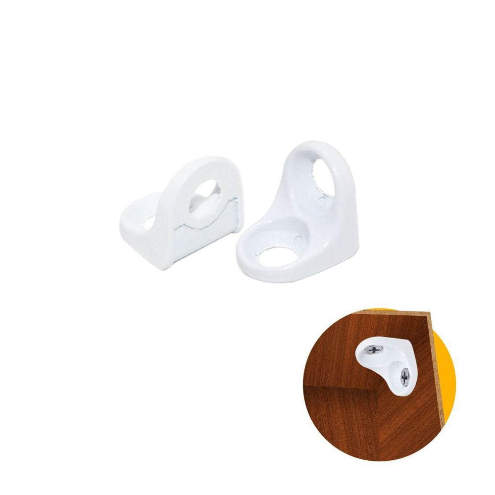 Cantoneira Suporte Cadeirinha 14 x 14 Maciça Branca - Pacote com 100