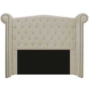 Cabeceira Estofada Veneza 140 Cm Casal Suede Bege