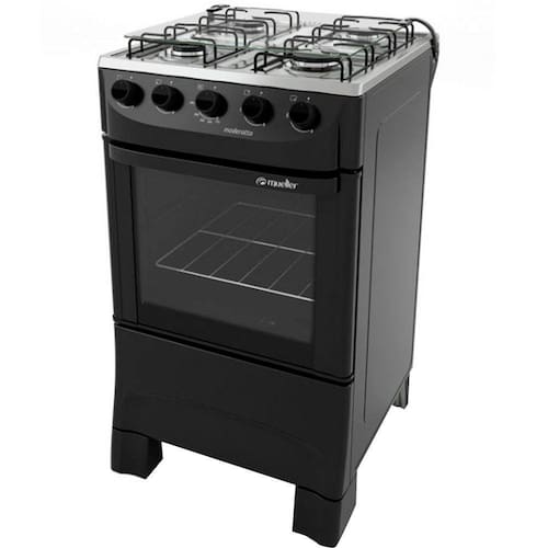 Fogão Mueller 4 Bocas Moderatto Manual Mesa de Aço Inox Forno 48 Litros - Bivolt Menor preço em Fogão Mueller 4 Bocas Moderatto Manual Mesa de Aço Inox Forno 48 Litros - Bivolt