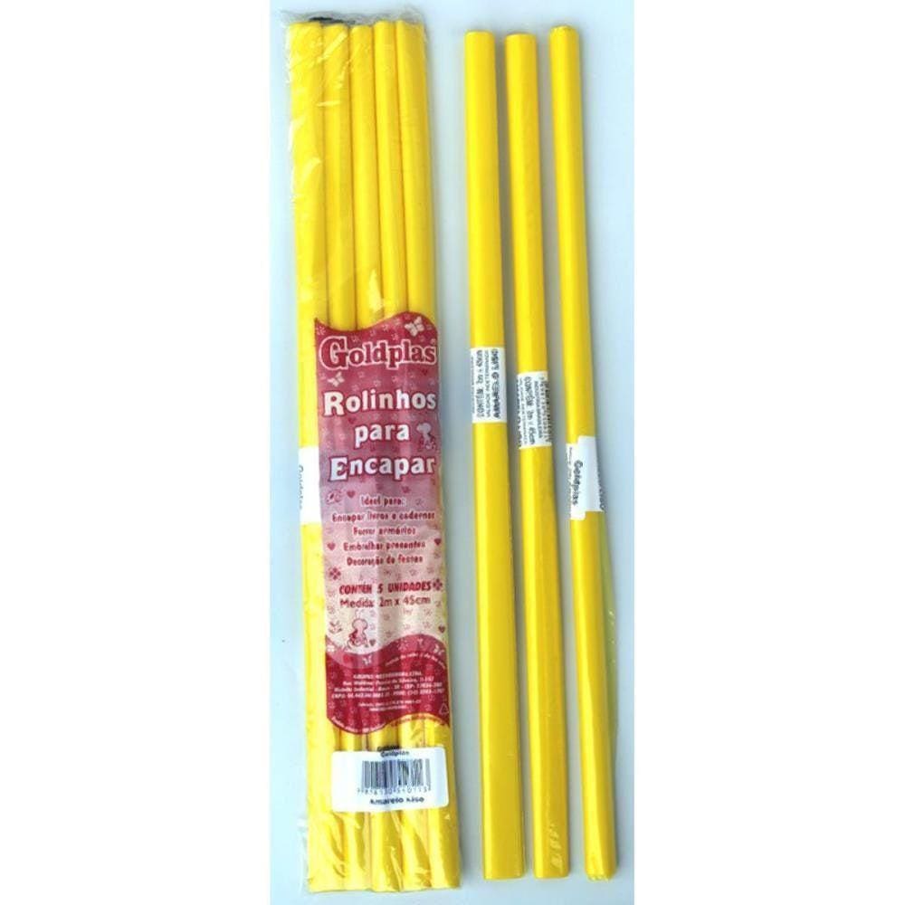 Plástico Para Encapar 2M 45Cm Amarelo Pct Com 05