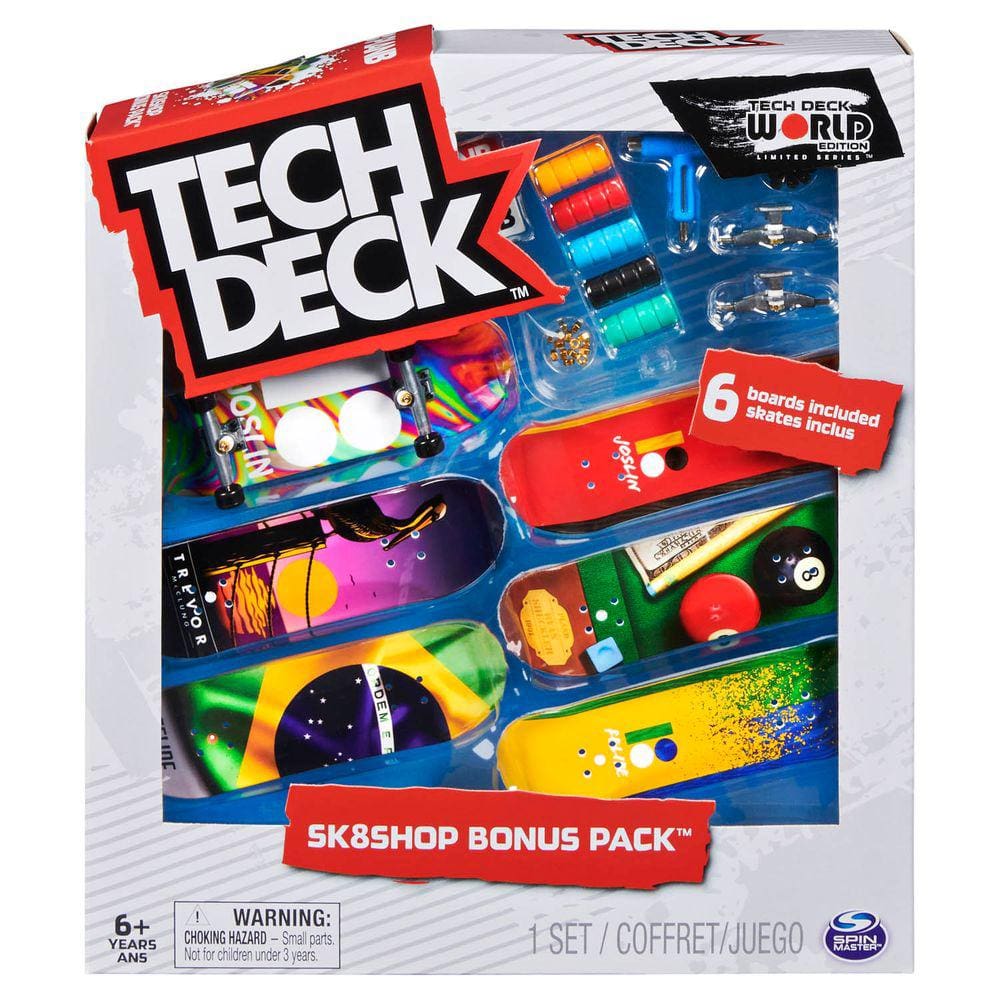 Kit 3 Skate de Dedo com Acessórios Coleção World - Tech Deck