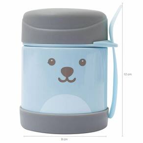 Pote Térmico para Papinha com Talher Buba Baby Gumy de Aço Inoxidável 320ml Azul