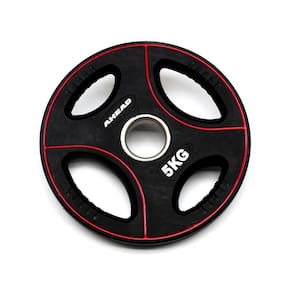 Anilha Furo Olímpico Polyurethane Profissional 5Kg Preto