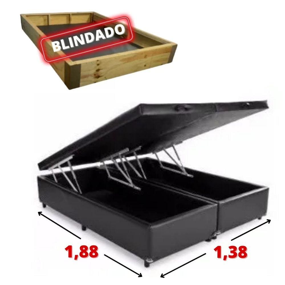 Cama Baú Casal 1,38 x 1,88 -Bipartido / Blindado / Reforçado